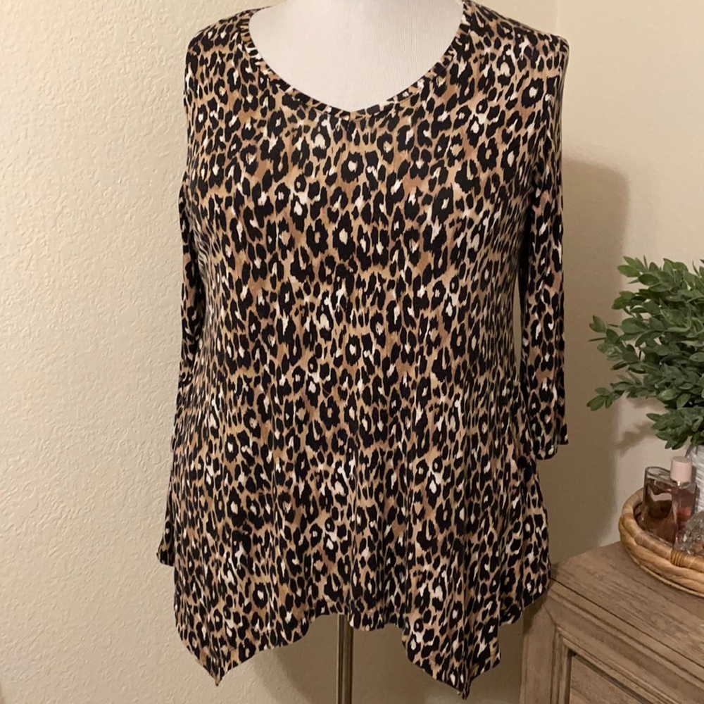 JM Collection Leopard Tunic Tee